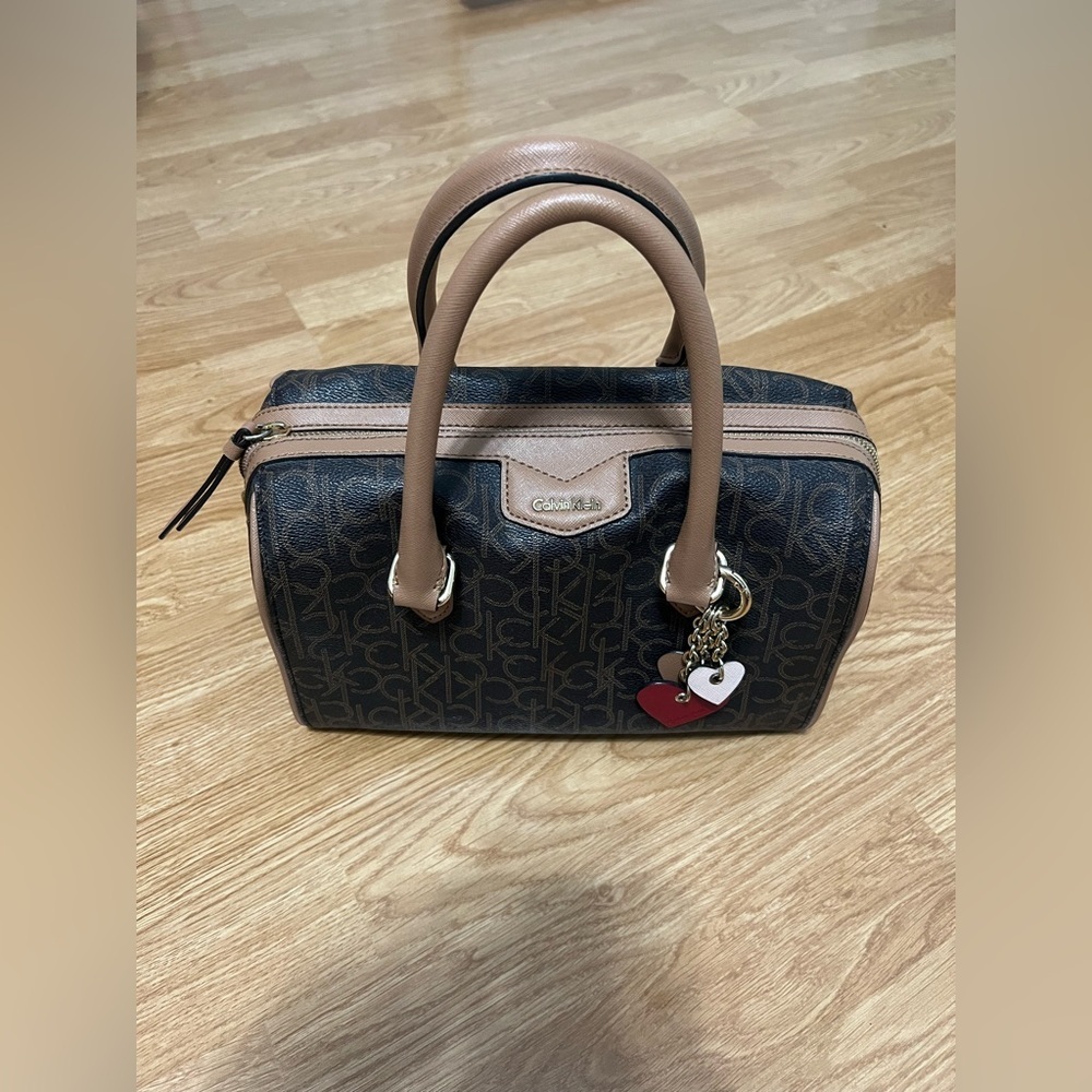 Calvin Klein Brown Monogram Satchel - Picture 5 of 13